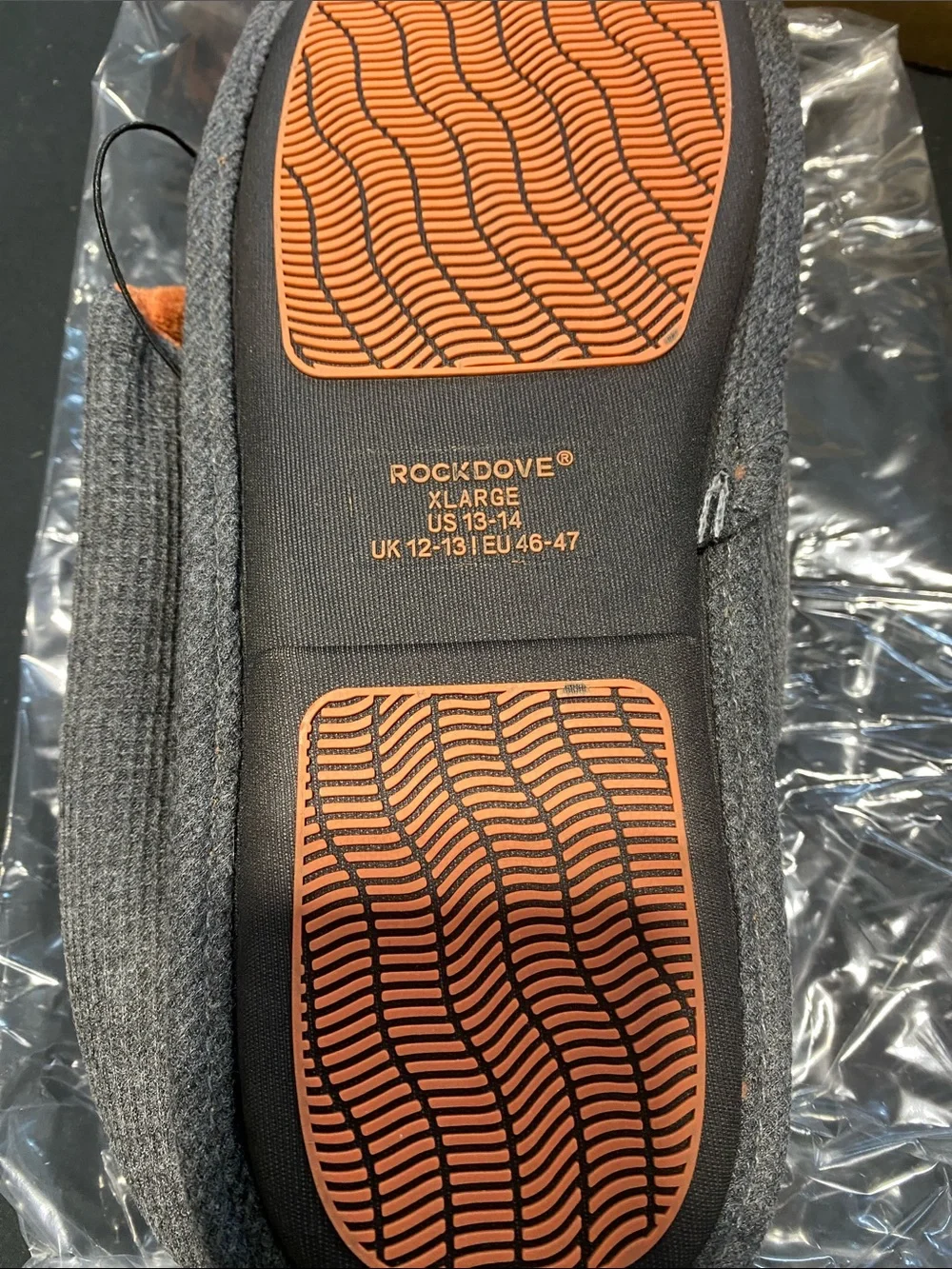 RockDove Men's XL Gray & Orange Slip-On Comfort Loafers